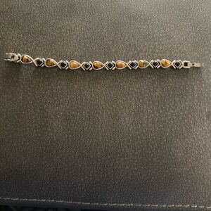 Silver, Black and Gold Women's Bracelet